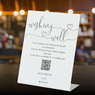 Expositor En L Código QR del pozo de los deseos con letra de cora
