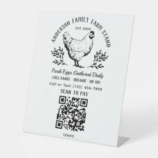 Expositor En L Código QR del puesto de granja familiar de huevos 