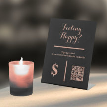 Código QR elegante para propina al barman negro