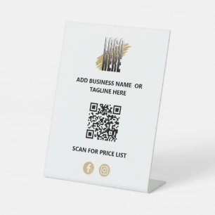 Expositor En L Código QR empresarial moderno con logotipo