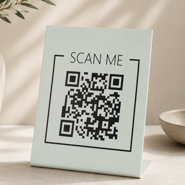 Expositor En L Código QR Escanearme Verde Sage Negocio (Subido por el creador)