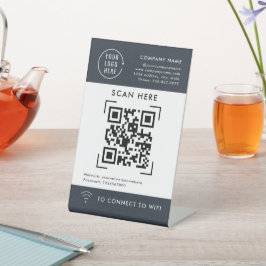Expositor En L Código QR Escaneo Wifi | Contacto sin contacto log