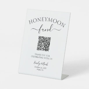 Expositor En L Código QR Fondo de Luna de Miel Decoración de Boda