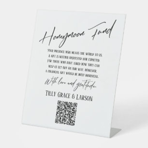 Expositor En L Código QR Fondo de Luna de Miel Tipografía Simple
