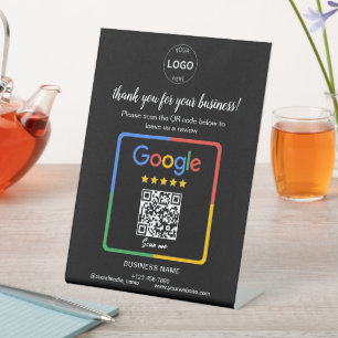 Expositor En L Código Qr Google revisa el logotipo comercial
