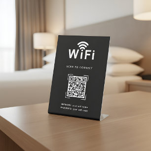 Expositor En L Código QR Inicio de Sesión WiFi para Habitaciones