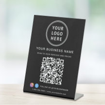 Código QR Logotipo de Empresa Redes Sociales Negro