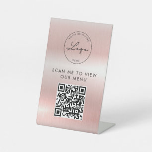 Expositor En L Código QR Menú de exploración sin contacto Logot