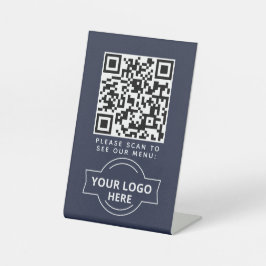 Expositor En L Código QR Menú negro logotipo Café moderno sin con