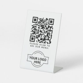 Expositor En L Código QR Menú negro logotipo Café moderno sin con