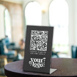 Expositor En L Código QR Menú negro logotipo Café moderno sin con<br><div class="desc">Código QR Rótulo Pedestal con logotipo de menú negro sin contacto para café moderno. Todo lo que tienes que hacer es rellenar la URL de tu sitio web y el código QR se generará automáticamente para ti y enlazarlo a la página designada. ¡Sube tu logotipo y ya has terminado! ¡Ahí...</div>