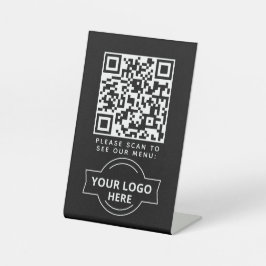 Expositor En L Código QR Menú negro logotipo Café moderno sin con