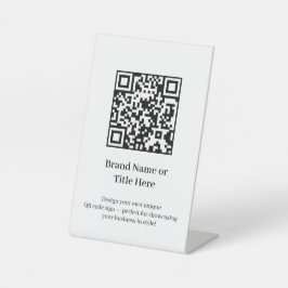 Expositor En L Código QR minimalista blanco | Negocio moderno lim