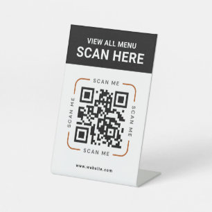 Expositor En L Código QR moderno   Letrero de mesa de menú digita