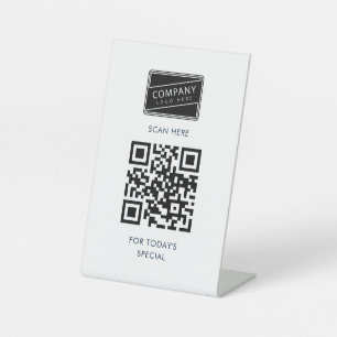 Expositor En L Código QR moderno y logotipo empresarial personali