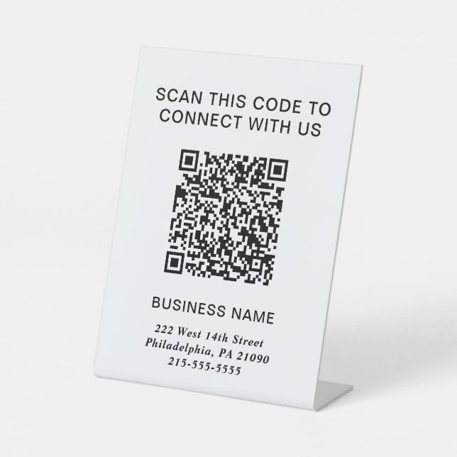 Expositor En L Código QR Negocio Moderno (Anverso)