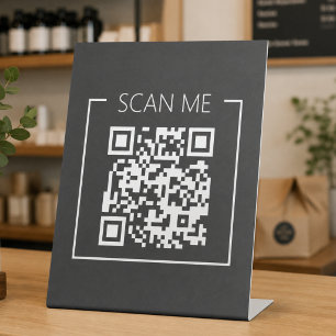 Expositor En L Código QR Negro Escanearme Negocio
