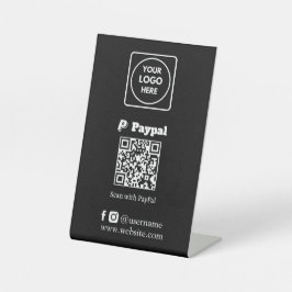 Expositor En L Código QR negro | Logotipo de negocio de pago con 