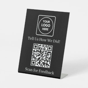 Expositor En L Código QR negro Pantalla de comentarios de clien