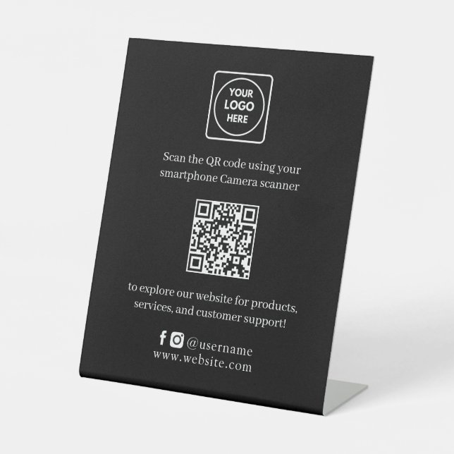 Expositor En L Código QR negro | Sitio web empresarial moderno Sc (Anverso)
