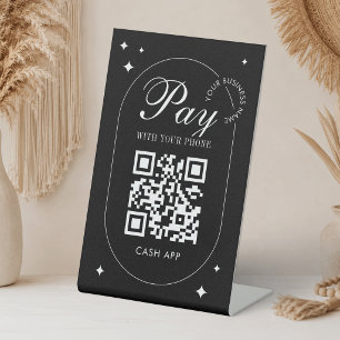 Expositor En L Código QR Pago Venmo Minimalista Escanea para Paga