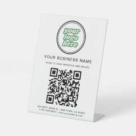 Expositor En L Código QR para empresas y logotipo
