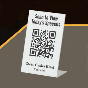 Expositor En L Código QR para especialidades de restaurantes Menú