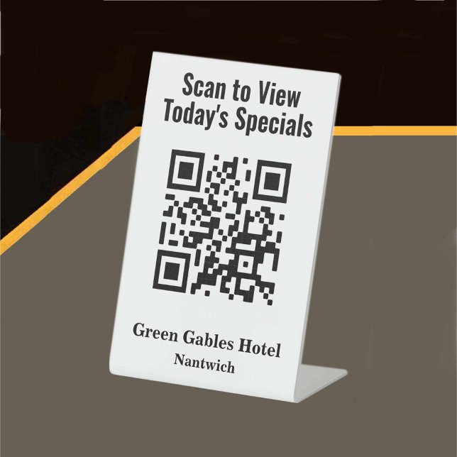 Expositor En L Código QR para especialidades de restaurantes Menú (Subido por el creador)