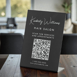 Expositor En L Código QR para la firma de negocios Negro