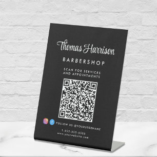 Expositor En L Código QR para la firma de negocios Negro