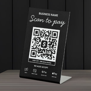 Expositor En L Código QR para pagar con Cash App y más