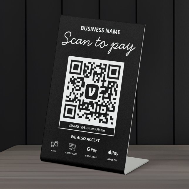 Expositor En L Código QR para pagar con Venmo y más (Subido por el creador)