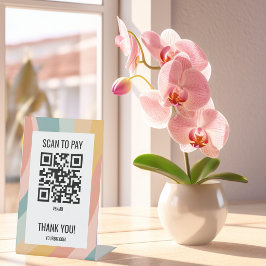 Expositor En L CÓDIGO QR PARA PAGAR ESCANEANDO  Rayas de Arcoíris