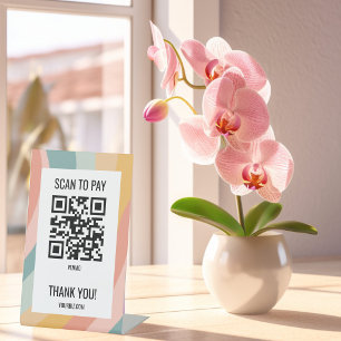 Expositor En L CÓDIGO QR PARA PAGAR ESCANEANDO  Rayas de Arcoíris