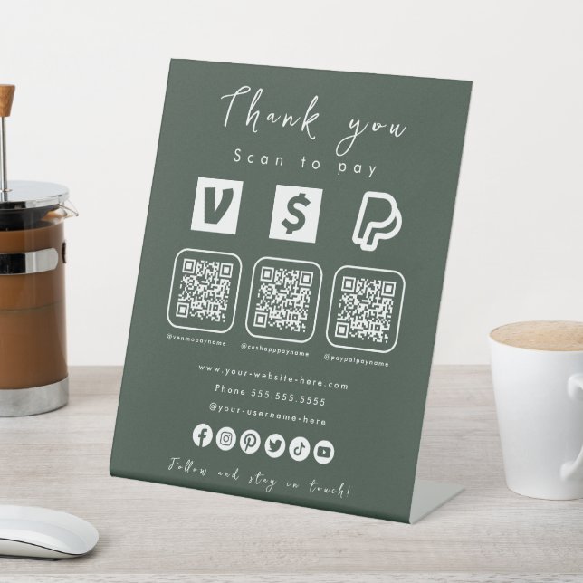 Expositor En L Código QR para Paypal Aplicación Venmo Cash Forest (In Situ)