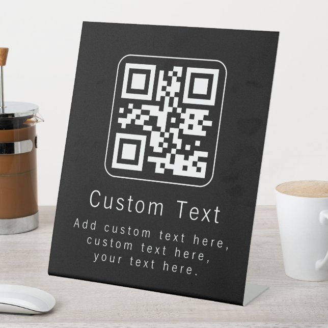 Expositor En L Código QR personalizable y plantilla de texto edit (In Situ)