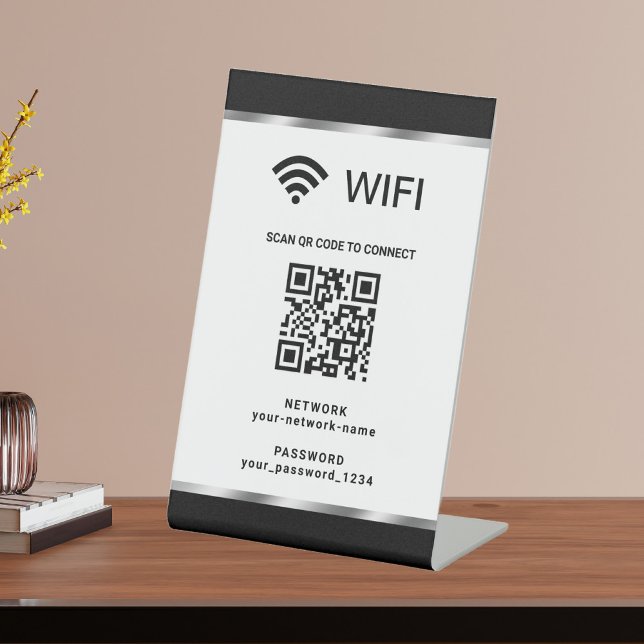 Expositor En L Código QR personalizado de red wifi y contraseña (Subido por el creador)