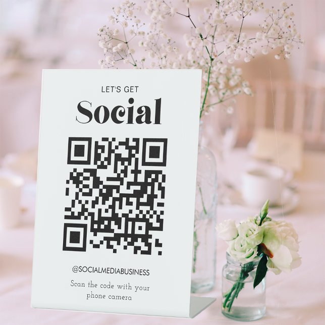 Expositor En L Código QR Personalizado de Redes Sociales Let's Ge (Front)