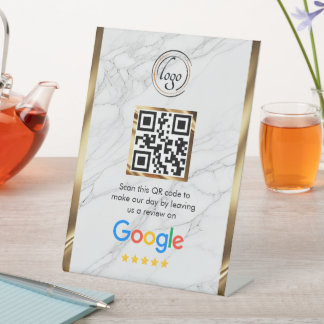 Expositor En L Código QR personalizado de reseñas de Google para 