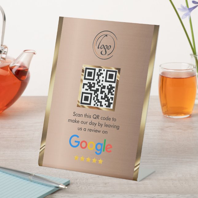 Expositor En L Código QR personalizado de reseñas de Google para  (In Situ)