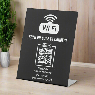 Expositor En L Código QR personalizado l Contraseña de red en bla
