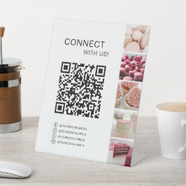 Expositor En L Código QR personalizado Medios sociales Iconos Pan