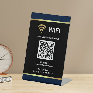 Expositor En L Código QR Personalizado Moderno Contraseña de Red