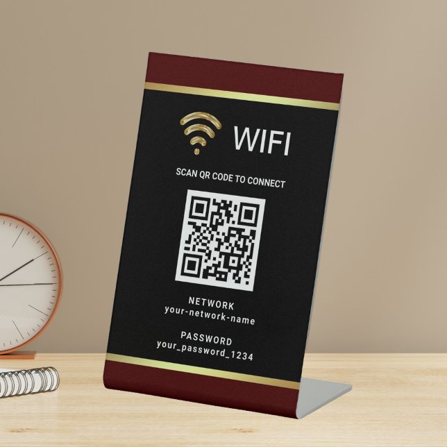 Expositor En L Código QR Personalizado Moderno Contraseña de Red  (Subido por el creador)