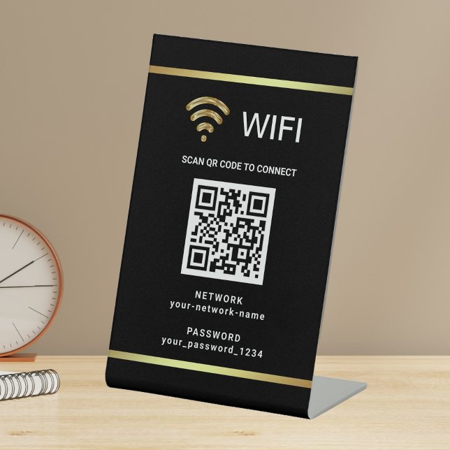 Expositor En L Código QR Personalizado Moderno Contraseña de Red  (Subido por el creador)