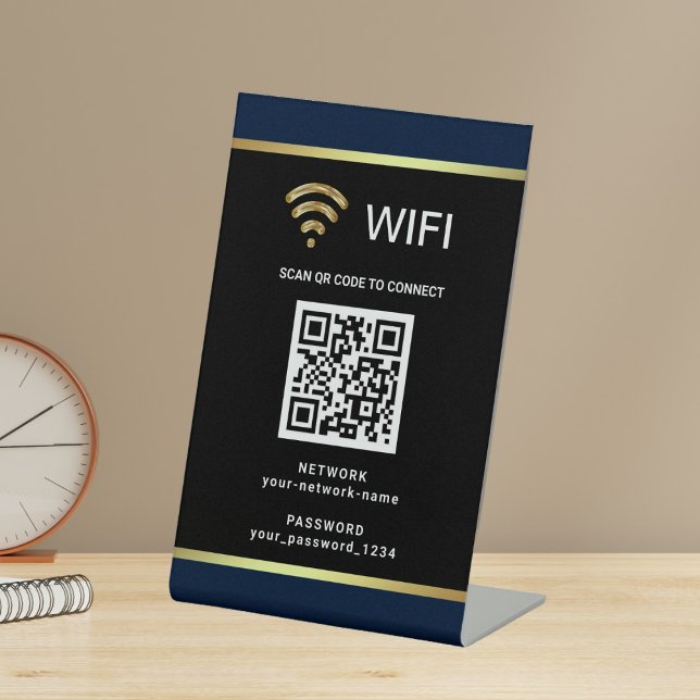Expositor En L Código QR Personalizado Moderno Contraseña de Red  (Subido por el creador)