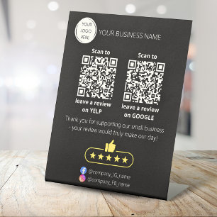 Expositor En L Código QR revisión de pequeñas empresas GOOGLE y Y
