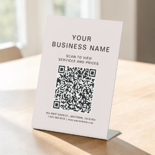 Expositor En L Código QR rosa para conectar negocios