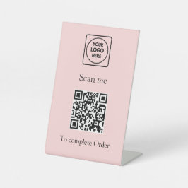 Expositor En L Código QR rosado | Logotipo comercial de Personali