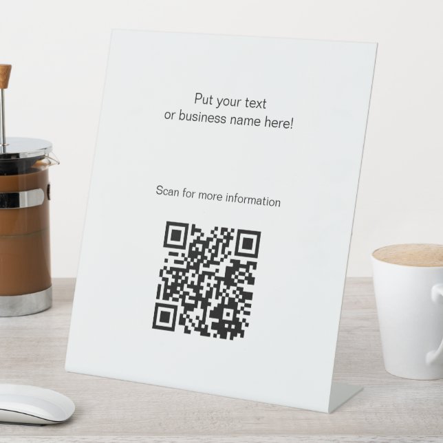 Expositor En L Código QR Signo de pedestal de pie libre (In Situ)